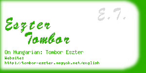 eszter tombor business card